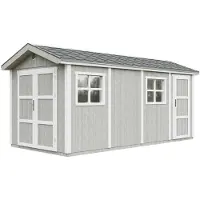Timbela M915C-TUNDRA GREY - LP SmartSide Tuinhuis op houtbasis - 11,47 m² - 530x250xH252 cm - met vloer en verf