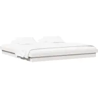 Syfax Bedframe Wit 200 x 200 cm Massief grenenhout