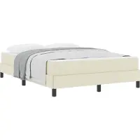 vidaXL Bedframe met matras Crème 160 x 200 cm Stof