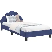 Syfax Bedframe voor kinderen met hoofdbord Politieblauw 90 x 190 cm