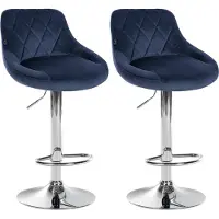 CLP Set van 2 barstoelen Lazio, bekleding: fluweel, kleur: crème, frame: chroom