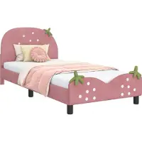 Syfax Bedframe voor kinderen met hoofdbord Roze 80 x 200 cm Fluweel