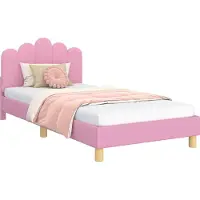 Syfax Bedframe voor kinderen met hoofdbord Roze 90 x 190 cm Stof
