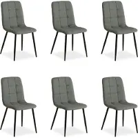 Homestyle4u Eetkamerstoel set van 6, eettafel stoelen, grijs, eetkamerstoelen, keukenstoelen, gestoffeerde stoelen, modern