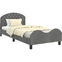 Syfax Bedframe voor kinderen met hoofdbord Donkergrijs 80 x 200 cm