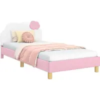 Syfax Bedframe voor kinderen met hoofdbord Roze 80 x 200 cm PU