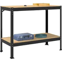 Syfax Werkbank Zwart 115 x 55 x 91 cm Bewerkt hout en metaal