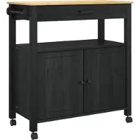 Syfax Keuken Trolley MONZA Zwart 84 x 40 x 88,5 cm Massief Vurenhout