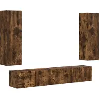vidaXL Tv-meubelset 3 st Rook Eiken Bewerkt hout