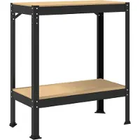 Syfax Werkbank met plank Zwart 81 x 41 x 91 cm Bewerkt hout en metaal
