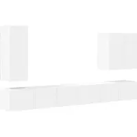 vidaXL Tv Wandkast Set 6 st Wit