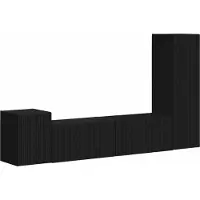 Syfax Tv-meubelset Wandgemonteerd 4 pcs Zwart Bewerkt hout