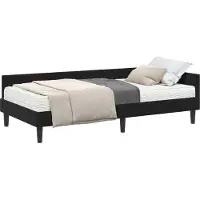 Syfax Hoekbedframe met Matras 2 st Zwart 80 x 200 cm Fluweel