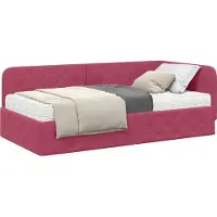 Syfax Hoekbedframe Wijnrood 90 x 190 cm Fluweel