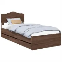 Syfax Bedframe met lade Bruin Eiken 100 x 200 cm Ingenieurshout