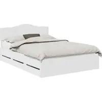 Syfax Bedframe met lade met opslag Wit 140 x 190 cm Ingenieurshout