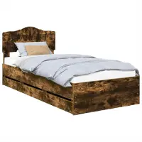 Syfax Bedframe met lade Gerookt eiken 100 x 200 cm Ingenieurshout