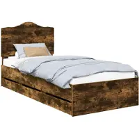 Syfax Bedframe met lade Gerookte Eik 75 x 190 cm Ingenieurshout