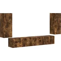 vidaXL Tv-meubelset 4 st Rook Eiken Bewerkt hout