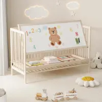 STILVORA Babybed 120x60 cm – Omvormbaar Meegroeibed – Hoogteverstelbaar Tot Aanschuifbed en Bureau – Naturel – Zonder Matras