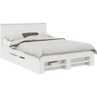 vidaXL Bedframe met hoofdeinde Wit 150 x 200 cm Bewerkt hout