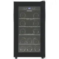 Heinner HRV-A52DRM18 Wijnkoelkast – 55 L – Geschikt voor 18 Flessen – LED-display – 4 Houten Leggers – Omkeerbare Deur – Zwart – 5 Jaar Garantie
