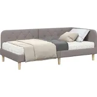 Syfax Hoekbedframe Taupe 90 x 190 cm Stof