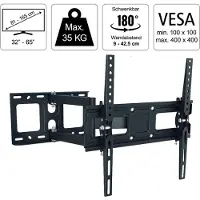 Hama FlashStar TV-muurbeugel FULLMOTION tot 65" Zwart
