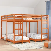 Prolenta Maison Exclusive - Drievoudig stapelbedframe, wassenbruin, 200 x 200 cm