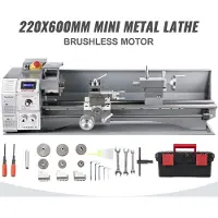 Vevor Mini Draaibank 220x600mm Draaibank Metaal 750 W Mini Draaibank voor Metaalbewerking Draaibank Metaal Nauwkeurig Gemakkelijk te Gebruiken