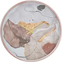 Mauro Ferretti Abstracte wandklok van ijzer, MDF en glas, diameter 60 cm, roze goud, ontwerp van , kunstwerk, roze