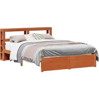 Syfax Bedframe met plank Wasbruin 160 x 200 cm Massief Vurenhout