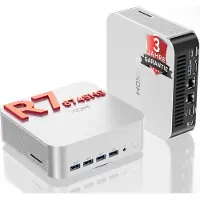 GEEKOM Mini PC A8 Max: AMD Ryzen 7 8745HS, 2,5 Gbps Dual-LAN, DDR5 RAM, 1TB M.2 SSD, 8x USB-poorten, 8K-ondersteuning, Windows 11 Pro?