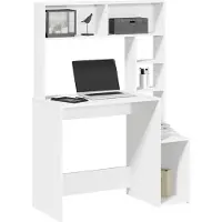Prolenta Maison Exclusive - Bureau met plank, wit, 100x45x140 cm, houtvezel