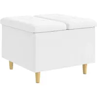 vidaXL Ottoman met opbergruimte, wit, 60 x 60 x 45 cm, kunstleer