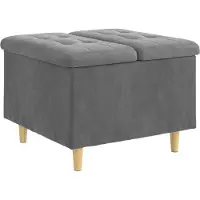 vidaXL Opslagottoman met kussen Donkergrijs 60 x 60 x 45 cm Fluweel