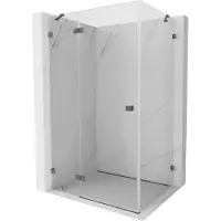 Mexen Lunar douchecabine draaideur links 100 x 80 cm, transparant, geborsteld gun gray - 834-100-080-66-00-L