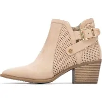 Xti Dames Enkellaarsjes 145265 beige (39), Plat, Geen, Casual 14526502-BEIGE