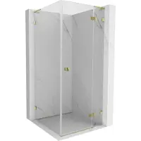 Mexen Lunar L Douchecabine rechtszijdig 80 x 80 , transparant, goud - 834L-080-080-50-00-P
