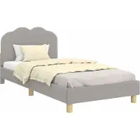 Syfax Bedframe voor kinderen met hoofdbord Lichtgrijs 90x200 cm