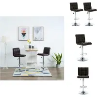 vidaXL Barkruk - Barkrukken - Bar Kruk - Bar Krukken - Barstoelen 2 st kunstleer bruin