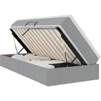 vidaXL Opslag bed met matras Lichtgrijs 90 x 200 cm Polyester