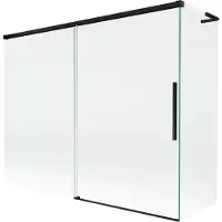 Mexen Rox L badwand 2-delig schuifbaar 190 + 80 x 150 , transparant, zwart - 8C9L-190-080-70-00