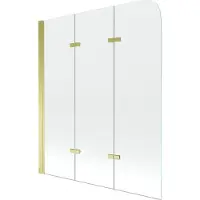 Mexen Felix douchescherm 3-delig 120 x 140 , transparant, goud - 890-120-003-50-00