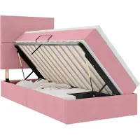 vidaXL LED opbergbed met matras Roze 100 x 200 cm Fluweel