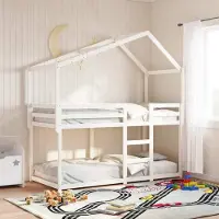 Prolenta Maison Exclusive - Hemeltje voor kinderbed, wit, 203x95,5x142 cm, massief grenenhout