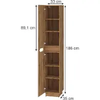 Vicco Badkamerkast Lotta Kasjmier 33 x 186 cm met 2 deuren, Model 58585