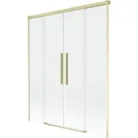 Mexen Rox badwand tweevleugelig schuifbaar 150 x 150 , transparant, goud geborsteld - 8C9-150-002-55-00