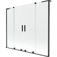Mexen Velar L Duo badwand opklapbaar met 2 panelen 180 x 150 , transparant, zwart - 896-180-003-02-70