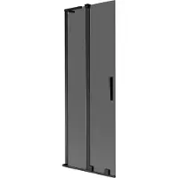 Mexen Velar L badwand 2-delige schuifbare 75 x 150 , grafiet, zwart - 896-075-003-41-70